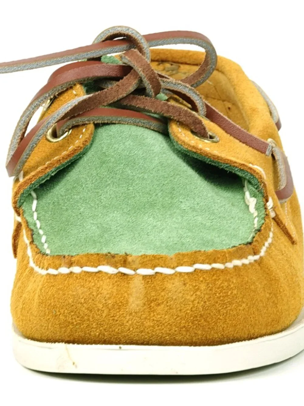 FI-6512-S Yellow Lime Premiun Genuine Suede Lace up Boat Shoes Fiesso by Aurelio